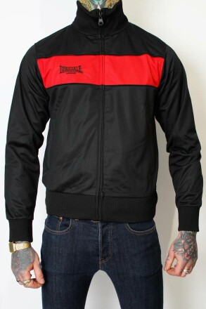 Lonsdale Alnwick Tricot Jacket Black Red