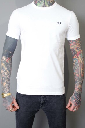 Fred Perry Ringer T-Shirt White Black