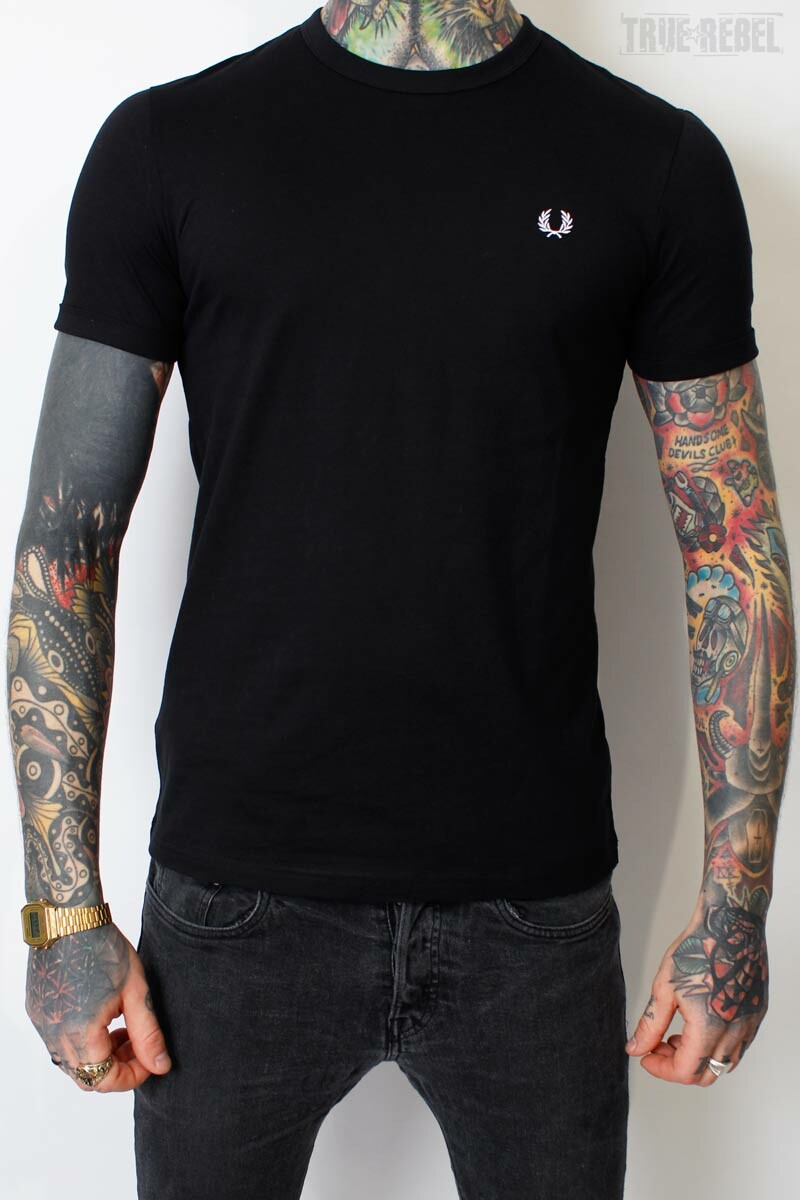 Fred Perry Ringer T-Shirt Black White