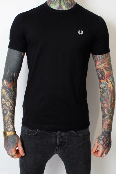 Fred Perry Ringer T-Shirt Black White L