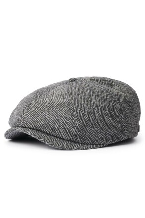 Brixton Cap Brood Grey/Black Herringbone
