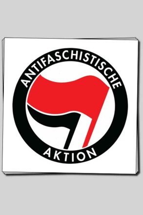 Sticker Antifa Logo (Rund, 10cm, 20 Stck)
