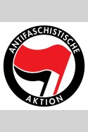 Sticker Antifa Logo (Rund, 10cm, 20 Stck)