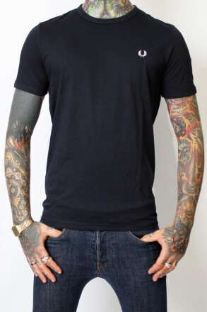 Fred Perry Ringer T-Shirt Navy White M
