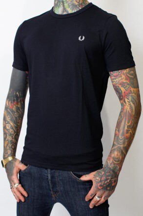 Fred Perry Ringer T-Shirt Navy White M