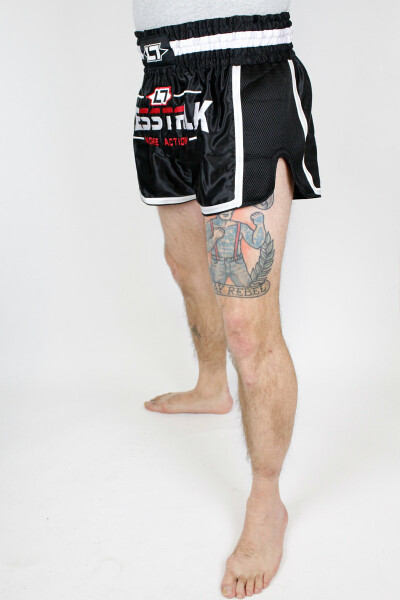 Less Talk Shorts Muay Thai Black White