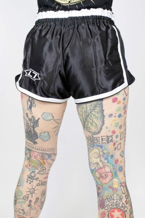 Less Talk Shorts Muay Thai Black White XS