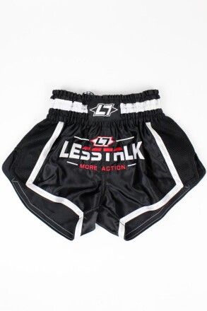 Less Talk Shorts Muay Thai Black White XS