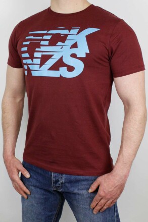 True Rebel T-Shirt Stripes Burgundy 3XL