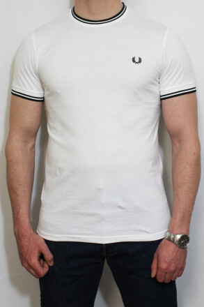 Fred Perry Twin Tipped T-Shirt White Black