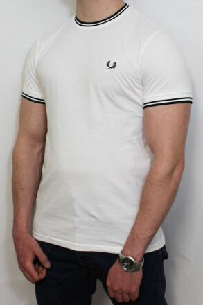 Fred Perry Twin Tipped T-Shirt White Black