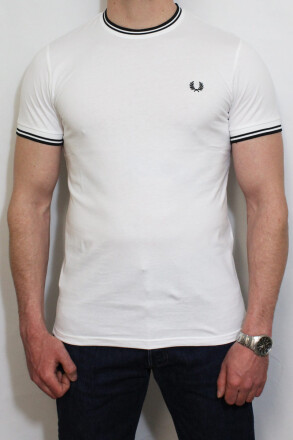 Fred Perry Twin Tipped T-Shirt White Black L