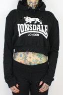 Lonsdale Ladies Cropped Hoodie Roxeth Black
