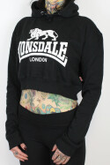 Lonsdale Ladies Cropped Hoodie Roxeth Black