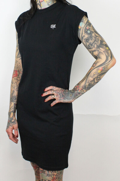 True Rebel Ladies Shirt Dress Black