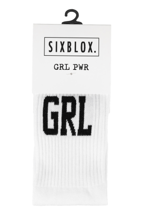 Sixblox. Socks GRL PWR White Black