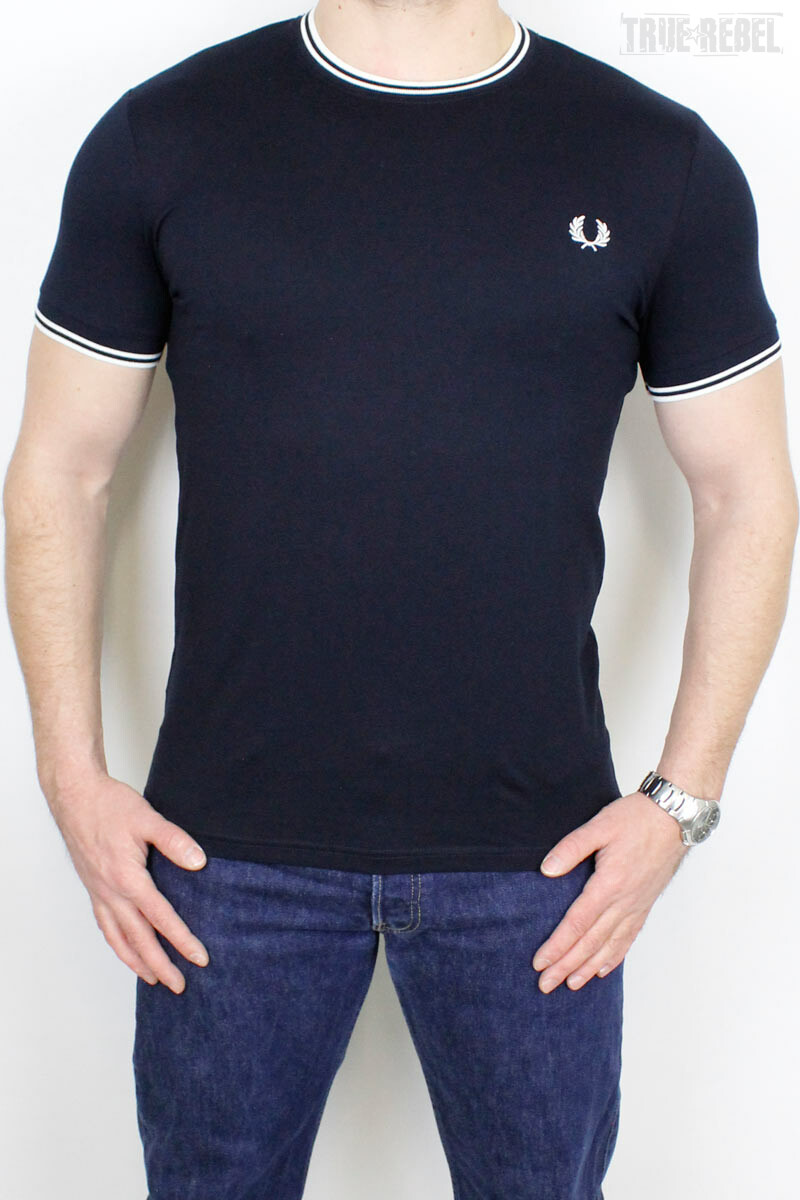 Fred Perry Twin Tipped T-Shirt Navy White