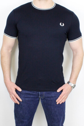 Fred Perry Twin Tipped T-Shirt Navy White