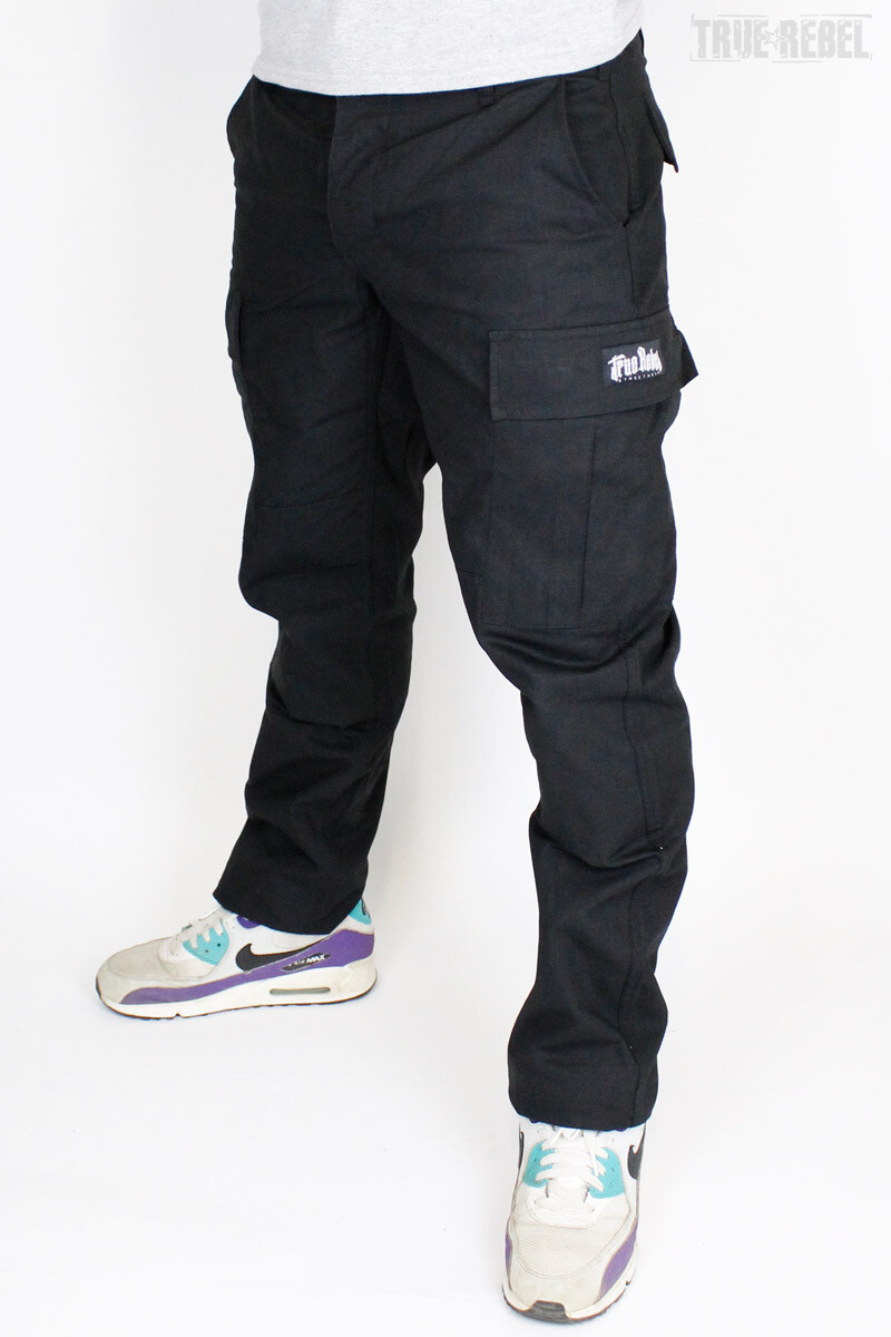 True Rebel Pants Cargo Black