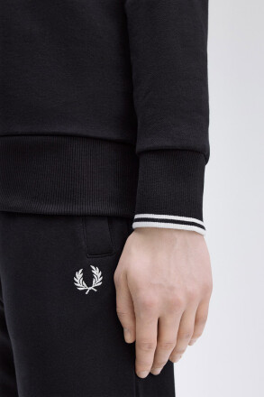Fred Perry Crew Neck Sweater Black White