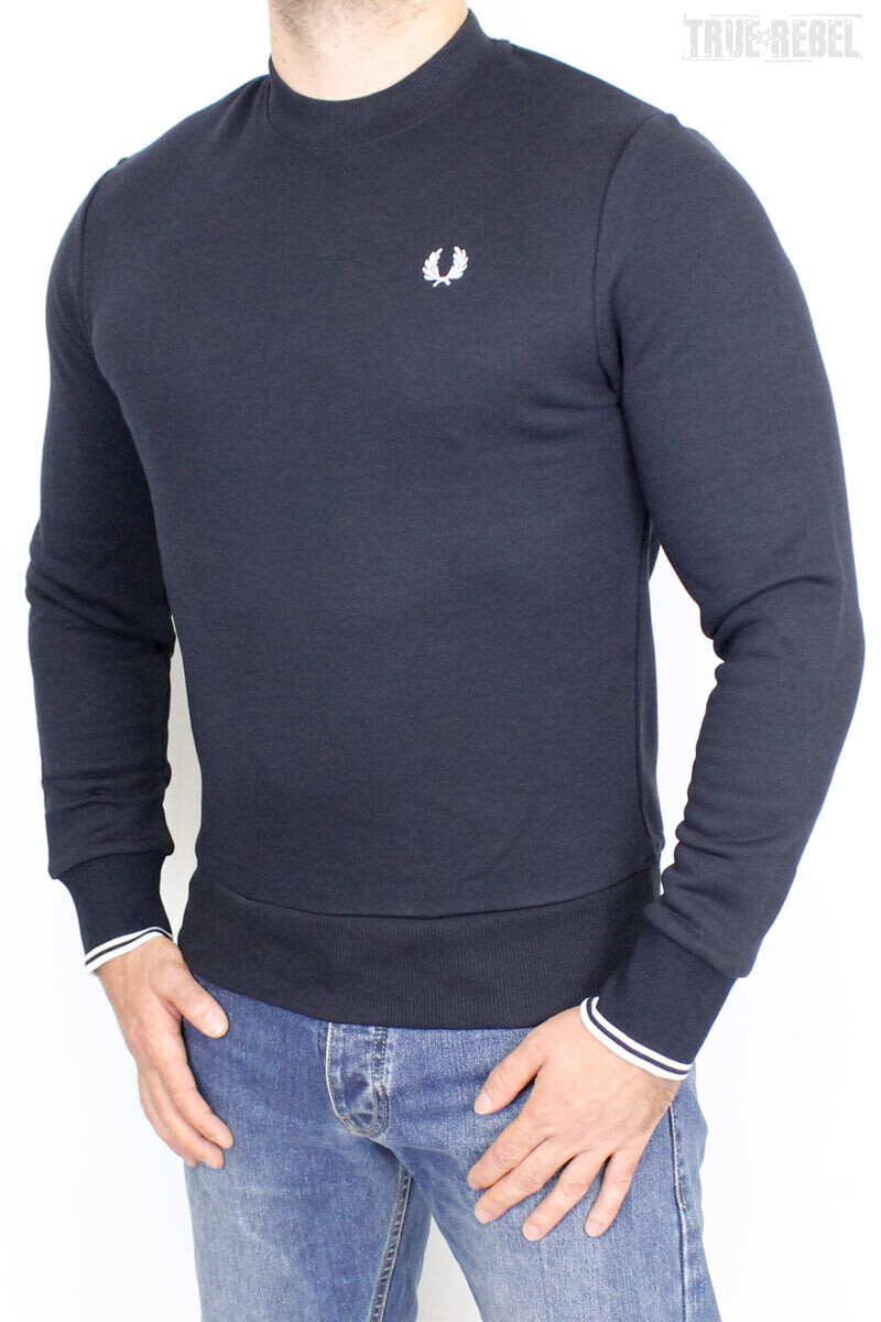 Fred Perry Crew Neck Sweater Navy White