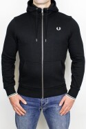 Fred Perry Zip Through Hoodie Black White M