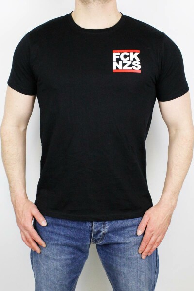 True Rebel T-Shirt FCK NZS Pocket Print Black S