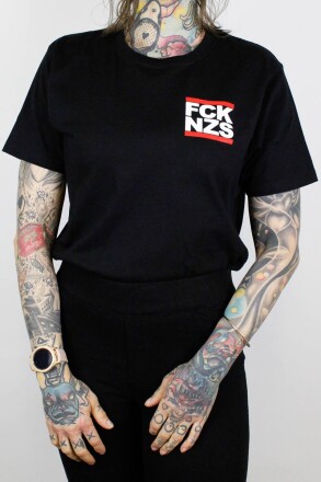 True Rebel T-Shirt FCK NZS Pocket Print Black S
