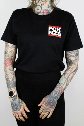 True Rebel T-Shirt FCK NZS Pocket Print Black 2XL