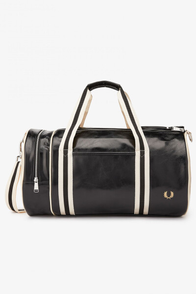 Fred Perry Classic Barrel Bag Black Ecru