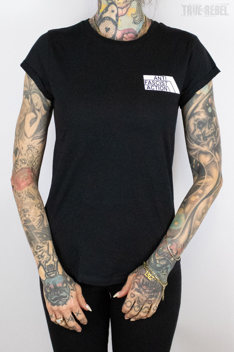True Rebel Ladies Shirt AFA 2.0 Pocket Print Black