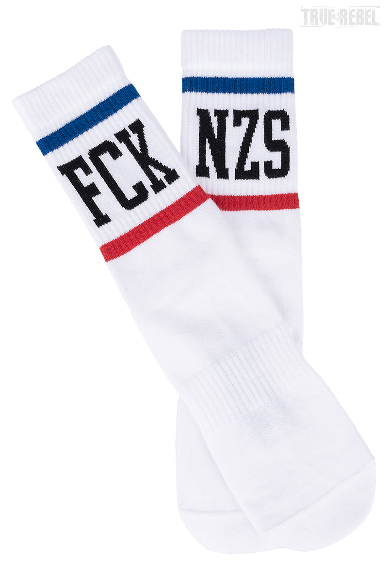 True Rebel Socks FCK NZS Stripes White, 9,90 €