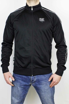 True Rebel Recycled Trackjacket Piped Black 