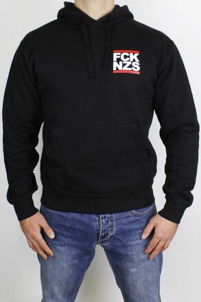 True Rebel Hoodie FCK NZS Pocket Print Black 4XL