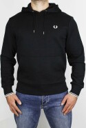 Fred Perry Hoodie Tipped Black