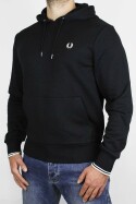 Fred Perry Tipped Hoodie Black White