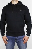 Fred Perry Tipped Hoodie Black White L
