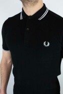 Fred Perry Twin Tipped Polo Shirt Black White