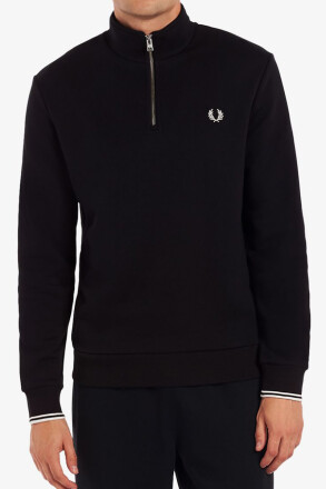 Fred Perry Halfzip Sweater Black White