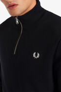 Fred Perry Halfzip Sweater Black White