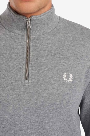 Fred Perry Halfzip Sweater Steel Marl White L