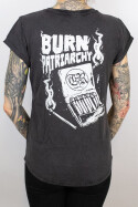 True Rebel Ladies Shirt Burn Patriarchy Stone Washed Black