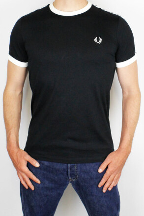 Fred Perry Taped Ringer T-Shirt Black White