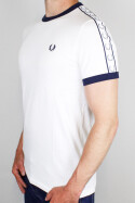 Fred Perry Taped Ringer T-Shirt Snow White Navy