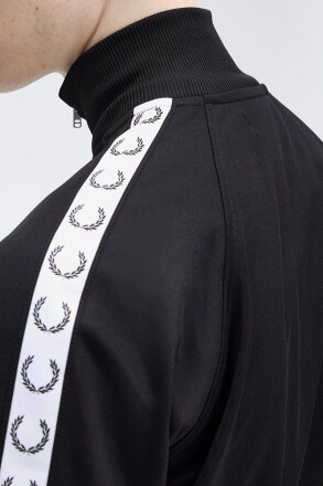 Fred Perry Taped Track Jacket Black White