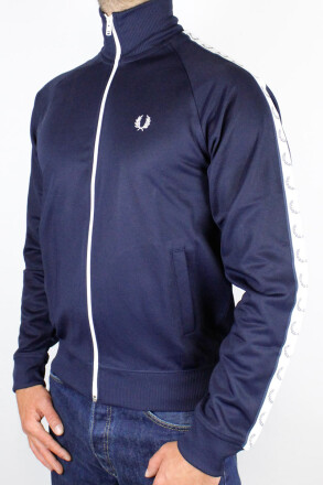 Fred Perry Track Jacket Laurel Taped Carbon Blue