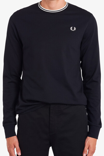 Fred Perry Longsleeve Twin Tipped Black