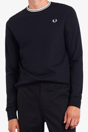 Fred Perry Longsleeve Twin Tipped Black