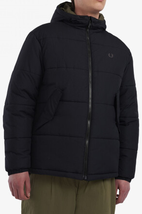 Fred Perry Short Quilted Parka Black