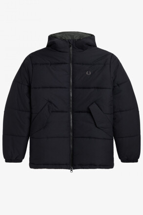 Fred Perry Short Quilted Parka Black